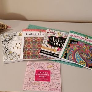 Set of 5 adult coloring books